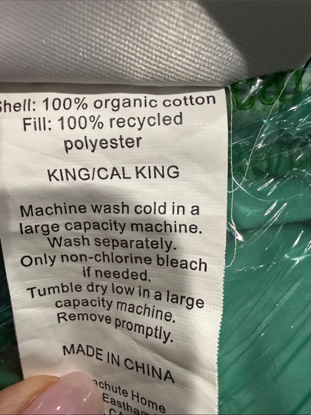 Parachute NEW King/Calif King Organic Cotton Puff Comforter